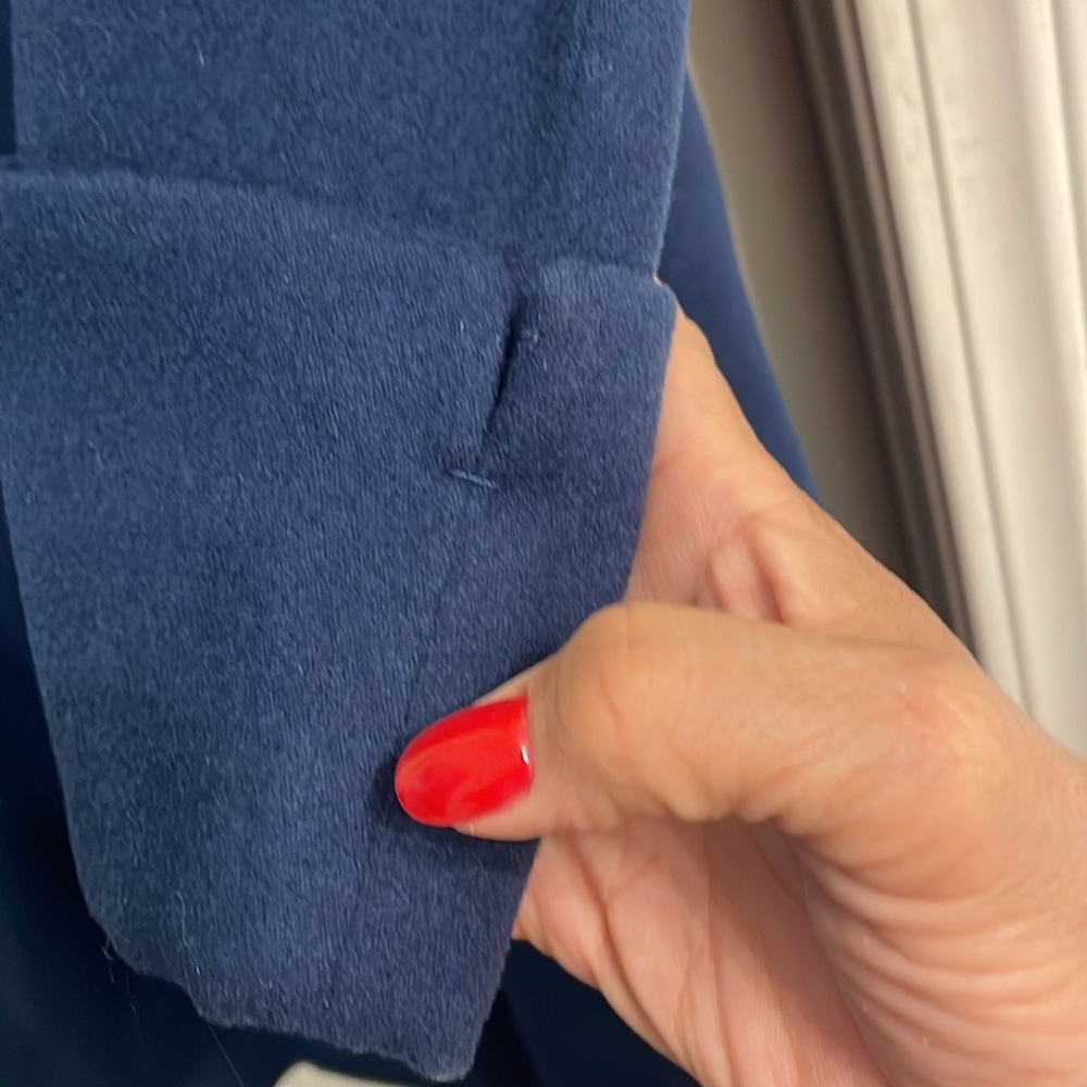Ladies  vintage Navy Double-Breasted wool Coat - Picture 4 of 6